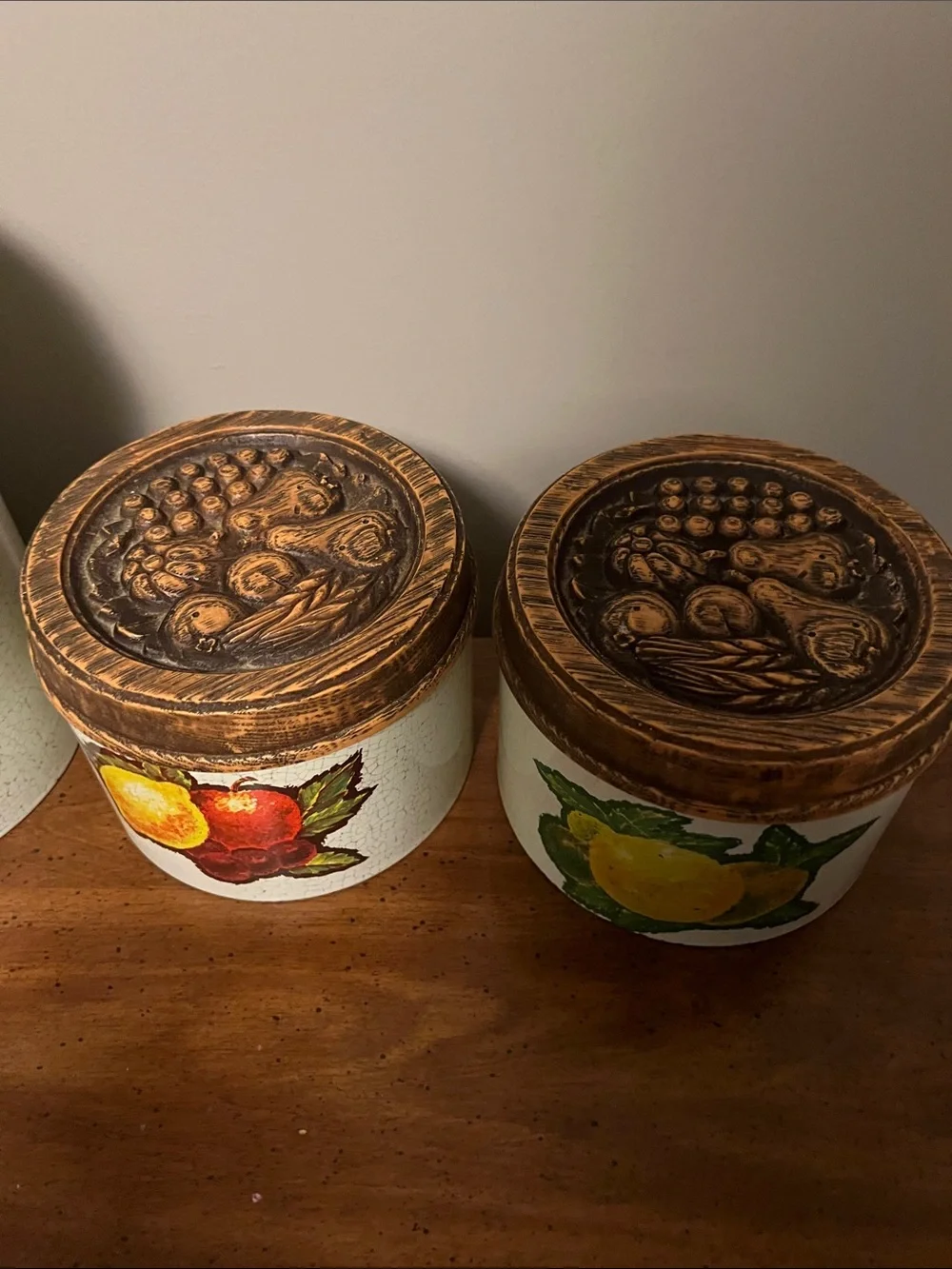 Vintage Cheinco Housewares Metal Fruit Canister Set (Set of 4)